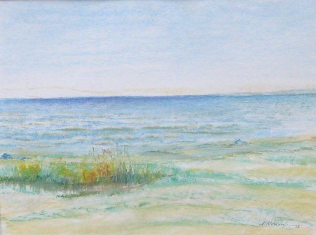 147. Высокая вода. Залив. пастель. 35x45. 2008